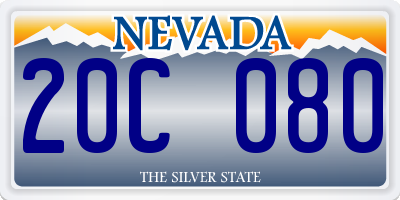 NV license plate 20C080