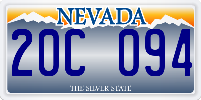 NV license plate 20C094