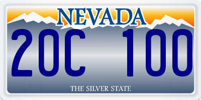 NV license plate 20C100