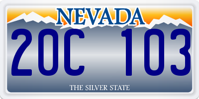 NV license plate 20C103