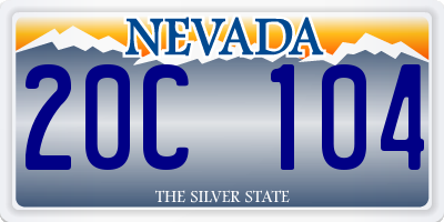 NV license plate 20C104