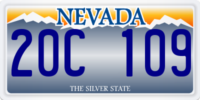 NV license plate 20C109