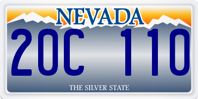 NV license plate 20C110