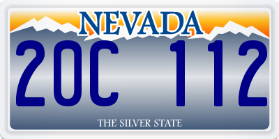 NV license plate 20C112
