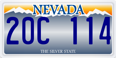 NV license plate 20C114