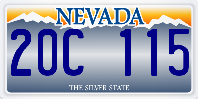 NV license plate 20C115