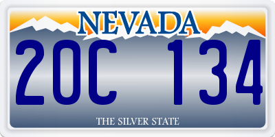 NV license plate 20C134