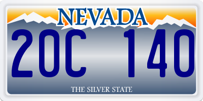 NV license plate 20C140