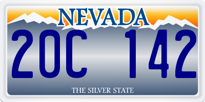 NV license plate 20C142