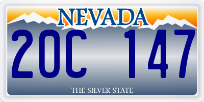 NV license plate 20C147