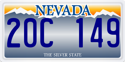 NV license plate 20C149