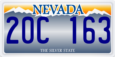 NV license plate 20C163