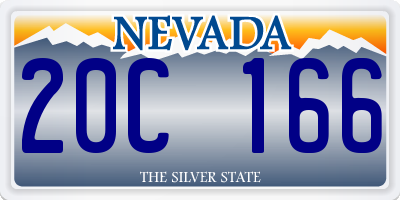 NV license plate 20C166