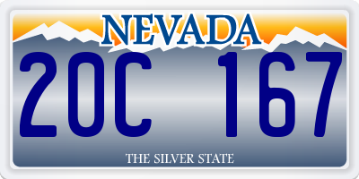 NV license plate 20C167