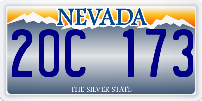 NV license plate 20C173