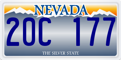NV license plate 20C177