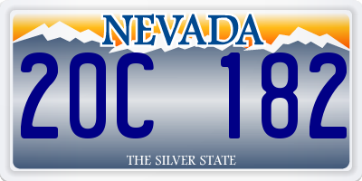 NV license plate 20C182