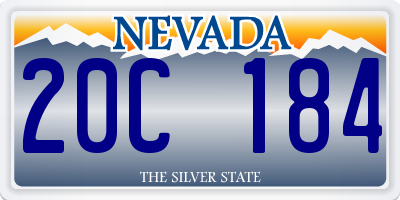 NV license plate 20C184