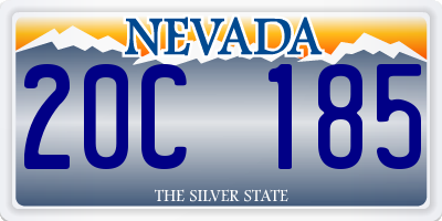 NV license plate 20C185