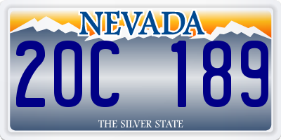 NV license plate 20C189
