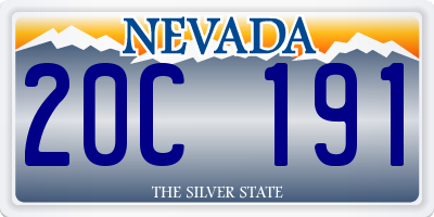 NV license plate 20C191