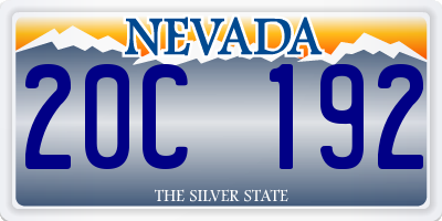 NV license plate 20C192