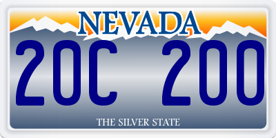 NV license plate 20C200