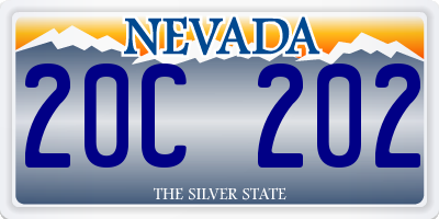 NV license plate 20C202