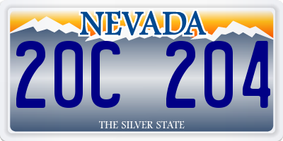 NV license plate 20C204