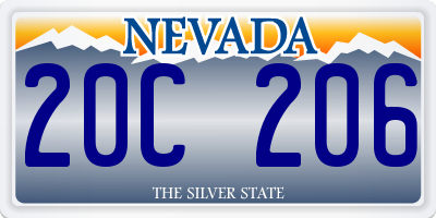 NV license plate 20C206