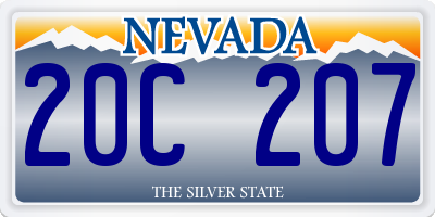 NV license plate 20C207