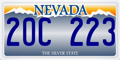 NV license plate 20C223