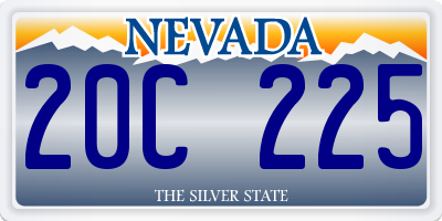 NV license plate 20C225