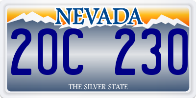NV license plate 20C230