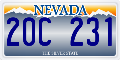 NV license plate 20C231