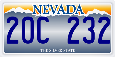 NV license plate 20C232