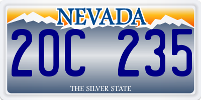 NV license plate 20C235