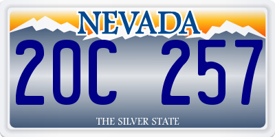 NV license plate 20C257