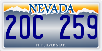 NV license plate 20C259