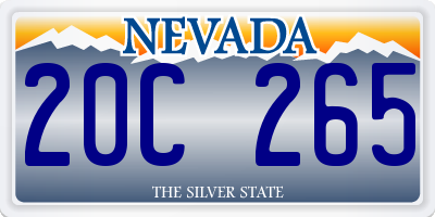 NV license plate 20C265