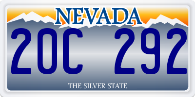 NV license plate 20C292