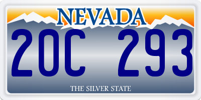 NV license plate 20C293