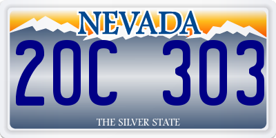 NV license plate 20C303