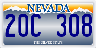 NV license plate 20C308