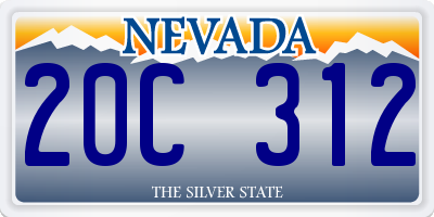 NV license plate 20C312