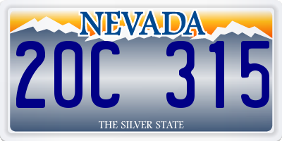 NV license plate 20C315