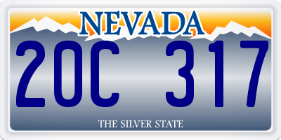 NV license plate 20C317