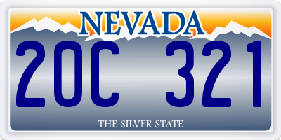 NV license plate 20C321
