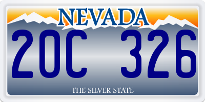 NV license plate 20C326