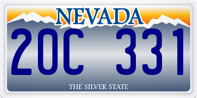NV license plate 20C331